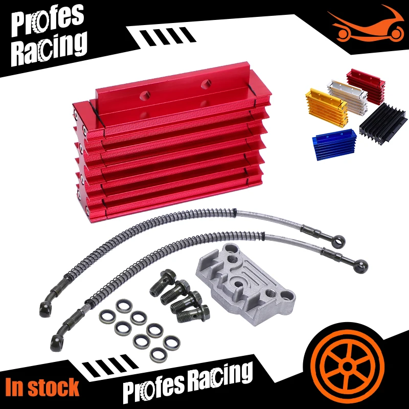 

Motocycle CNC Oil Cooler Kit Radiator Aluminium Adapter Engine Cylinder Cover Cooling For ATV Pit Dirt Bike motocross 50CC-140CC