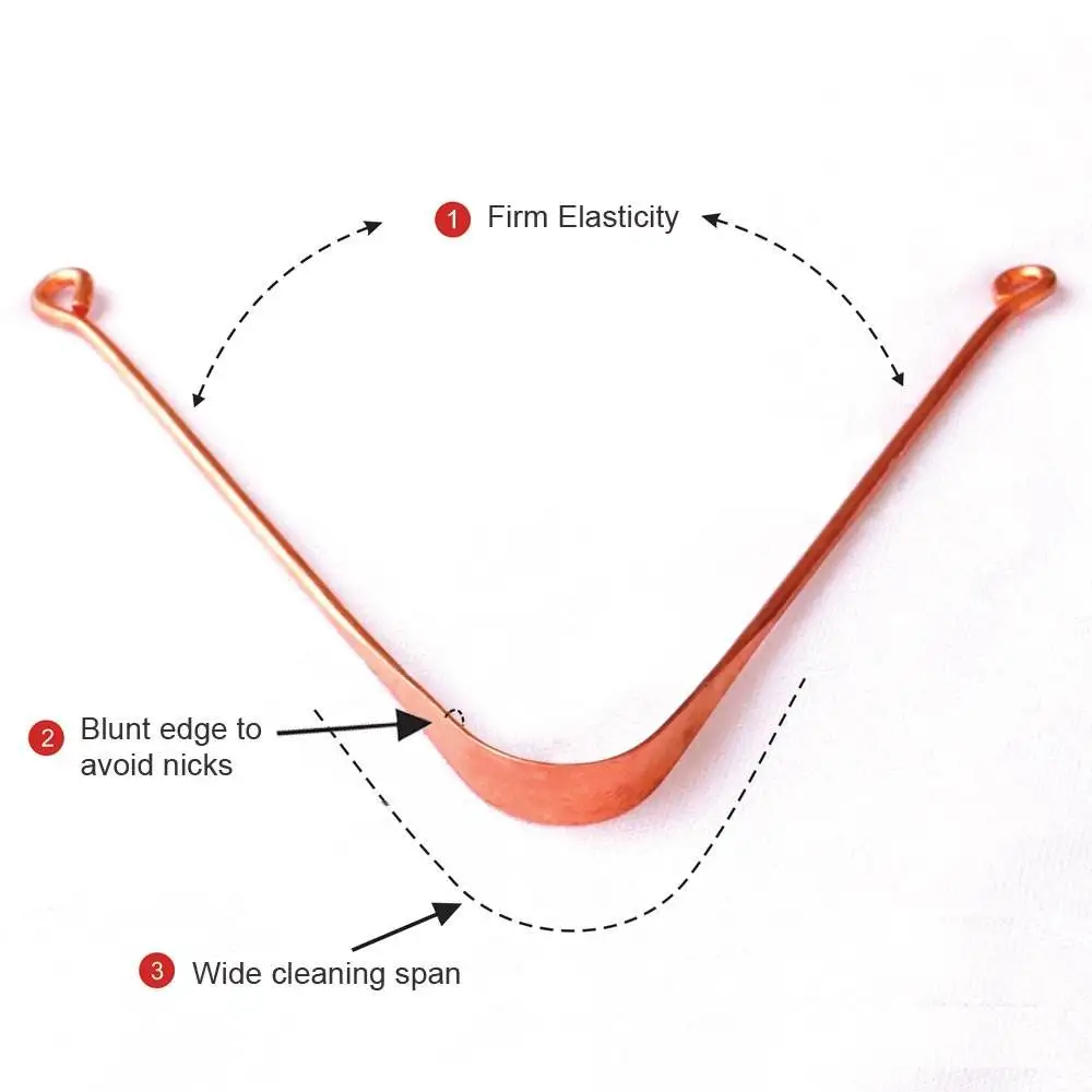 1 قطعة/2 قطعة صديقة للبيئة النحاس اللسان الأنظف قابلة لإعادة الاستخدام صفر النفايات نظافة الفم اللسان مكشطة مع توقف تنظيف واسع
