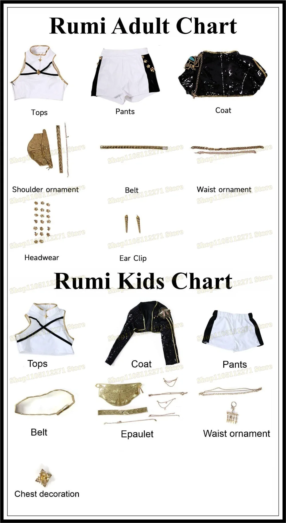 Rumi Zoey Mira Cosplay Clothes KPop Demon Hunters Cosplay Costume Black Golden Suit Halloween Huntrix Role Playing Outfit