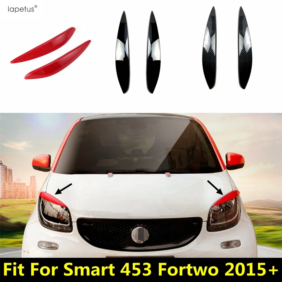 

2 PCS Headlight Head Light Lamp Eyebrow Eyelids Cover Trim For Smart 453 Fortwo 2015 - 2021 Car Styling Accessories Exterior