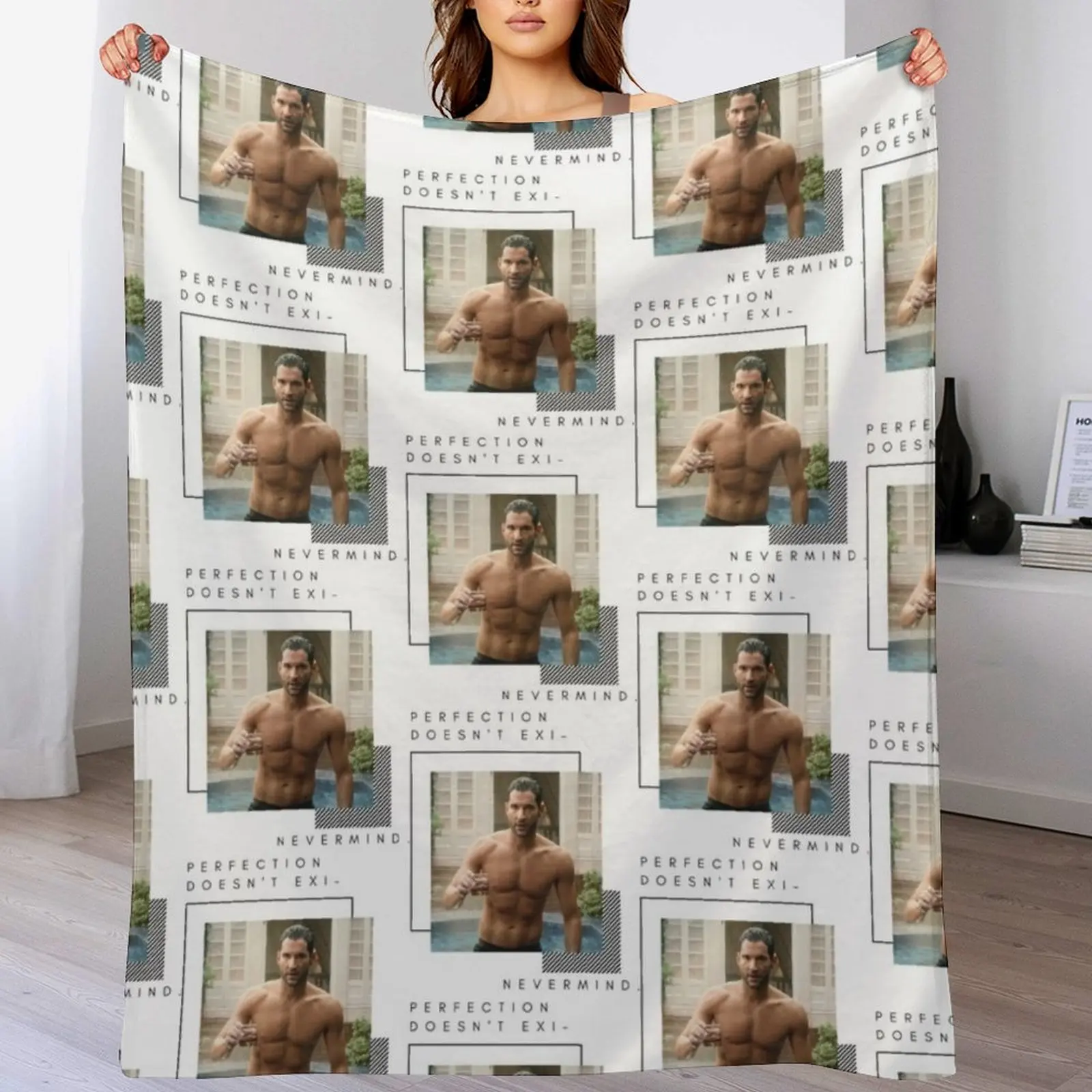 

Perfection Doesnt Ex- Lucifer Throw Blanket Fuzzy Plush Throw Blanket for Sofa Chair