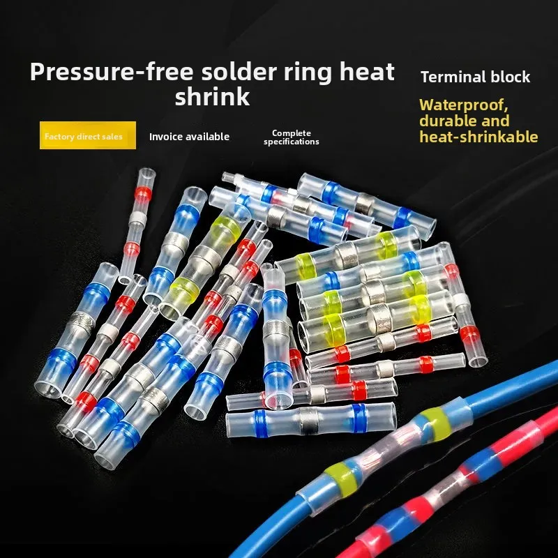 50/100/500pcs Heat Shrink Welding Ring Terminal Waterproof Heat Shrink Tube with Solder Insulation Wire Terminal Connector
