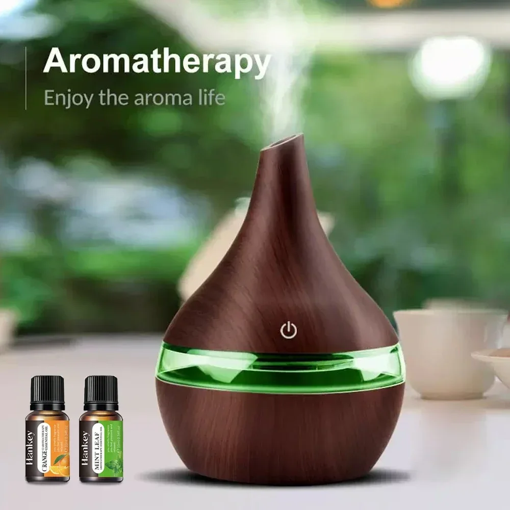 مرطب USB محمول 300 مل وموزع عطري 2 في 1 للمنزل والمكتب والسفر، يتضمن الزيوت العطرية، فائق الهدوء