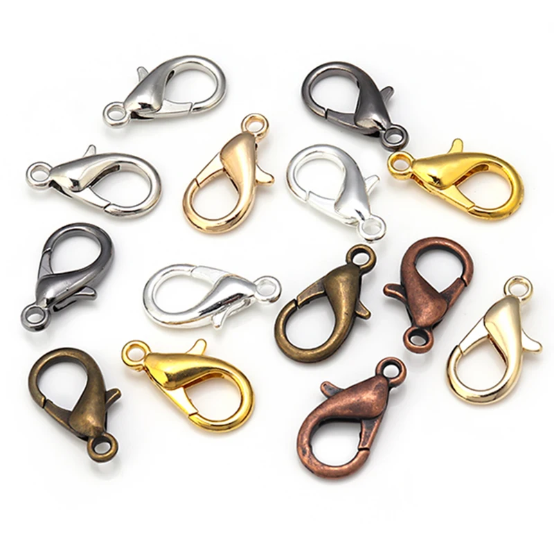 

50pcs Metal Lobster Clasps Hooks End Connectors For Jewelry Making Jewelry Closure Accessories DIY Bracelets Necklace Wholesale