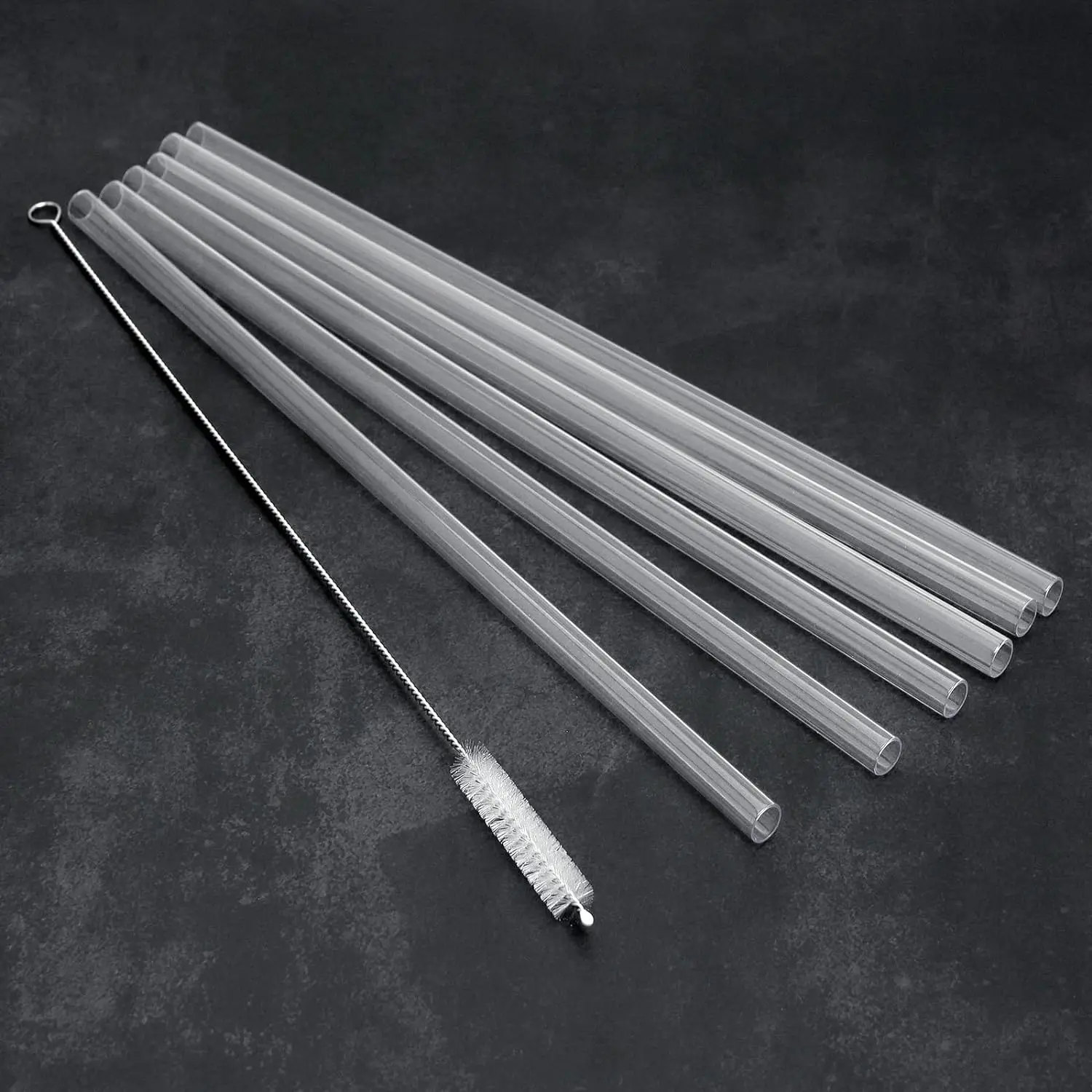 6 Pack Reusable Straws Plastic Straws with Cleaning Brush Compatible with Stanley 20&30 oz Stanley Adventure Tumbler view 6