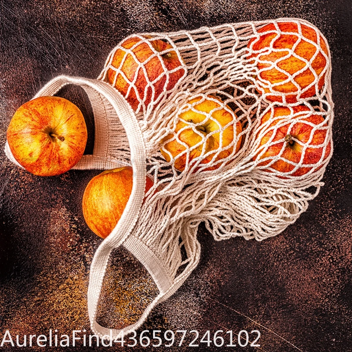 Portable Reusable Cotton Mesh Grocery Bag Washable Fruit Vegetable Net Tote Short Handle Organic Shopping Organizer Handbag