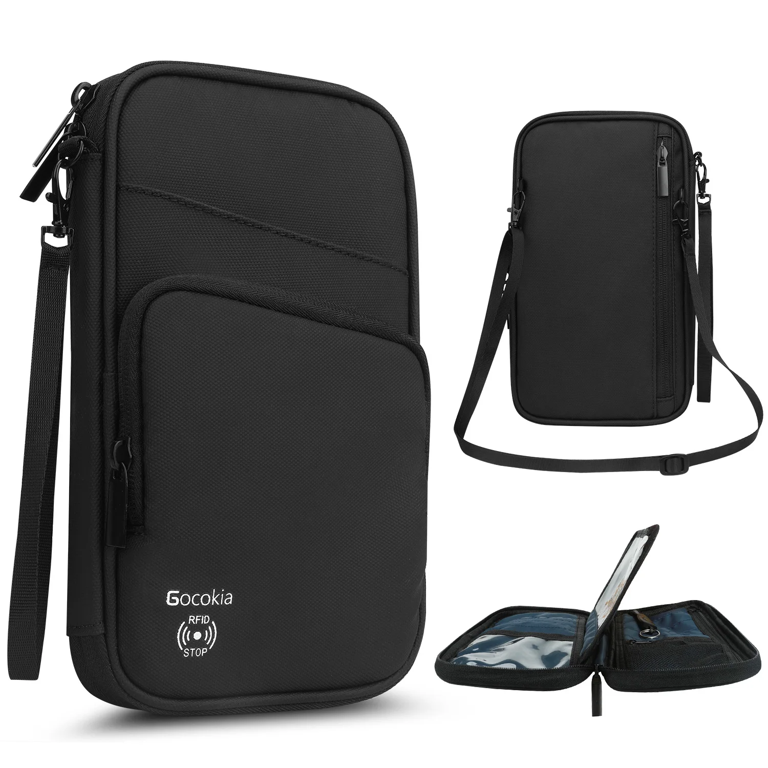 

Large-capacity double-layer passport bag, document storage bag, travel bag, handbag, and wallet