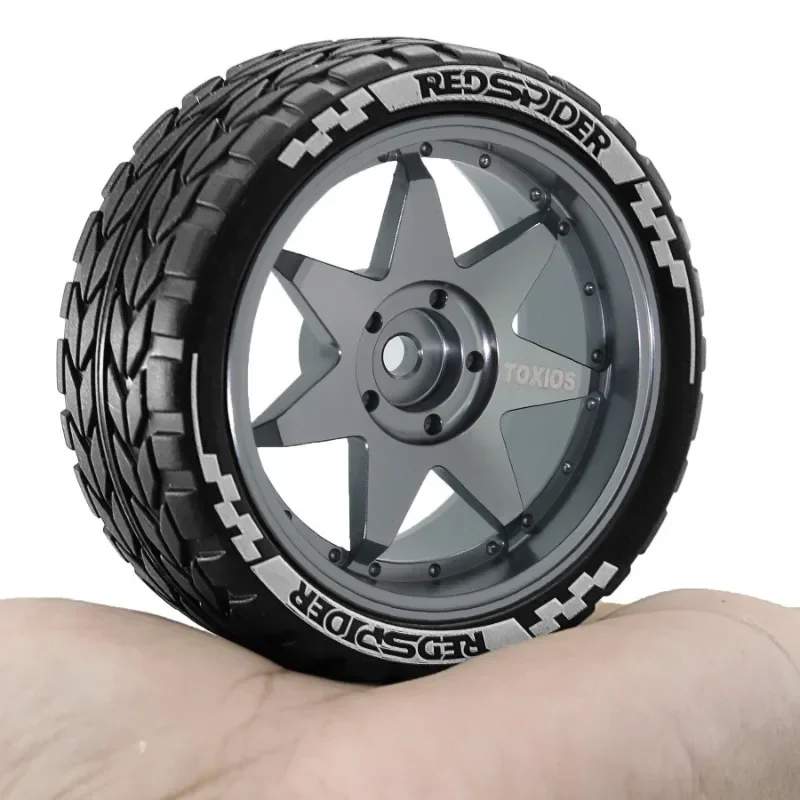 4pcs 1/10 65mm Tire Metal Wheel Rim 12mm Hex for Tamiya TT01 TT02 TT02B TA06 XV01 XV02 PTG-2 1/10 RC Racing Car Upgrade Parts