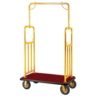 Metal Hotel Luggage Trolley Cheap Price Gold Birdcage Luggage Cart