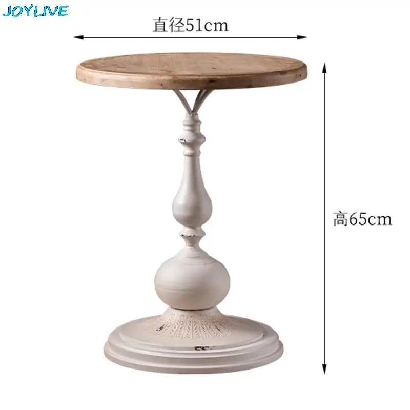 JOYLIVE Retro Solid Wood Coffee Table Sofa Corner Table Tea Table Balcony Desk Old Craft Small Round Table 2022 New Dropship