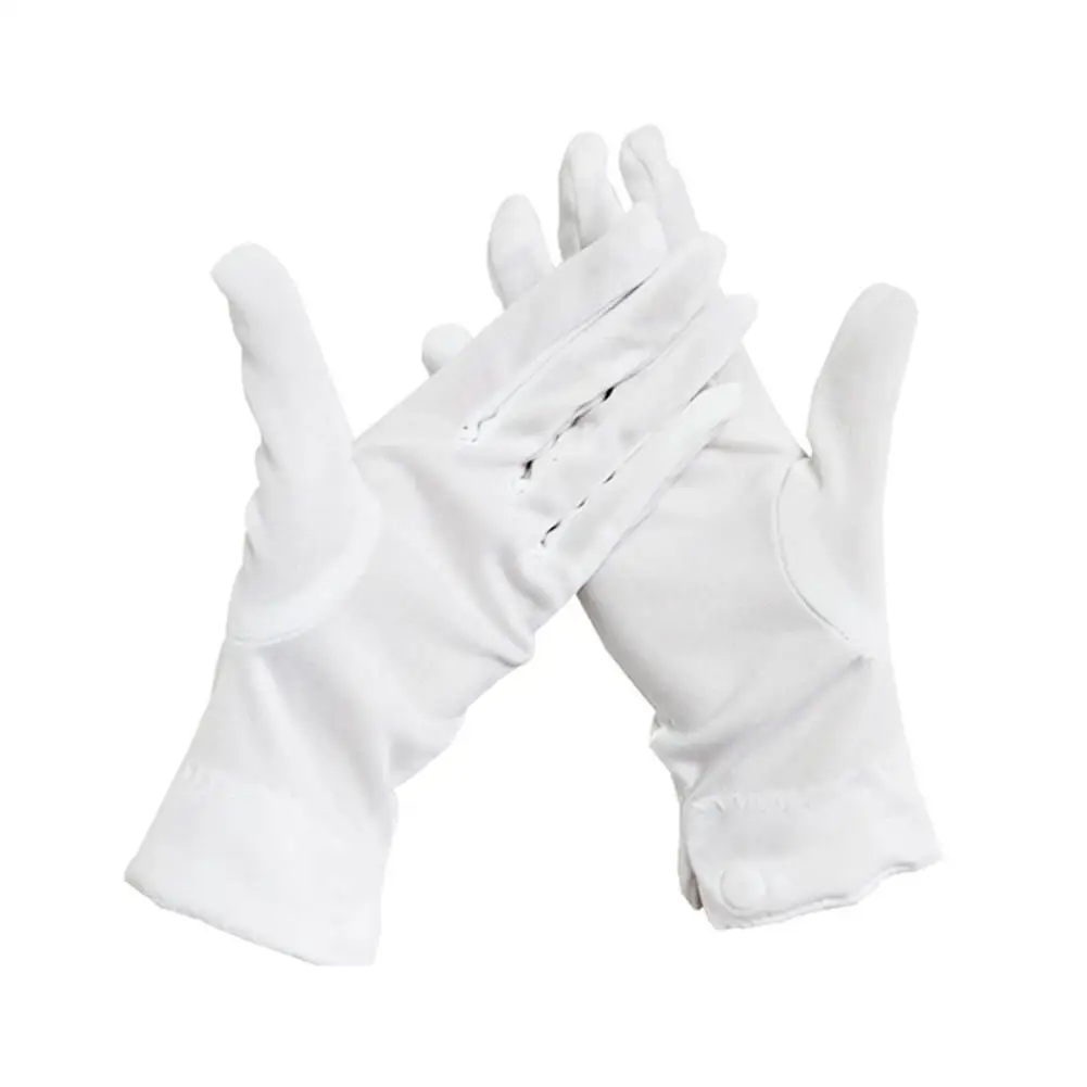 2 Paar formelle Smoking handschuhe-Nylon Guard Parade Handschuhe für Männer und Frauen, weiße Baumwolle Marching Band Kleid Handschuhe – Detail 15