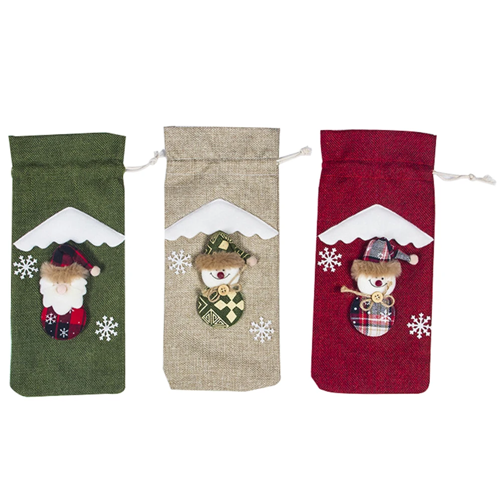 غطاء زجاجة نبيذ عيد الميلاد ، زينة عيد ميلاد سعيد للمنزل ، زخرفة عيد الميلاد ، هدايا العام الجديد ،