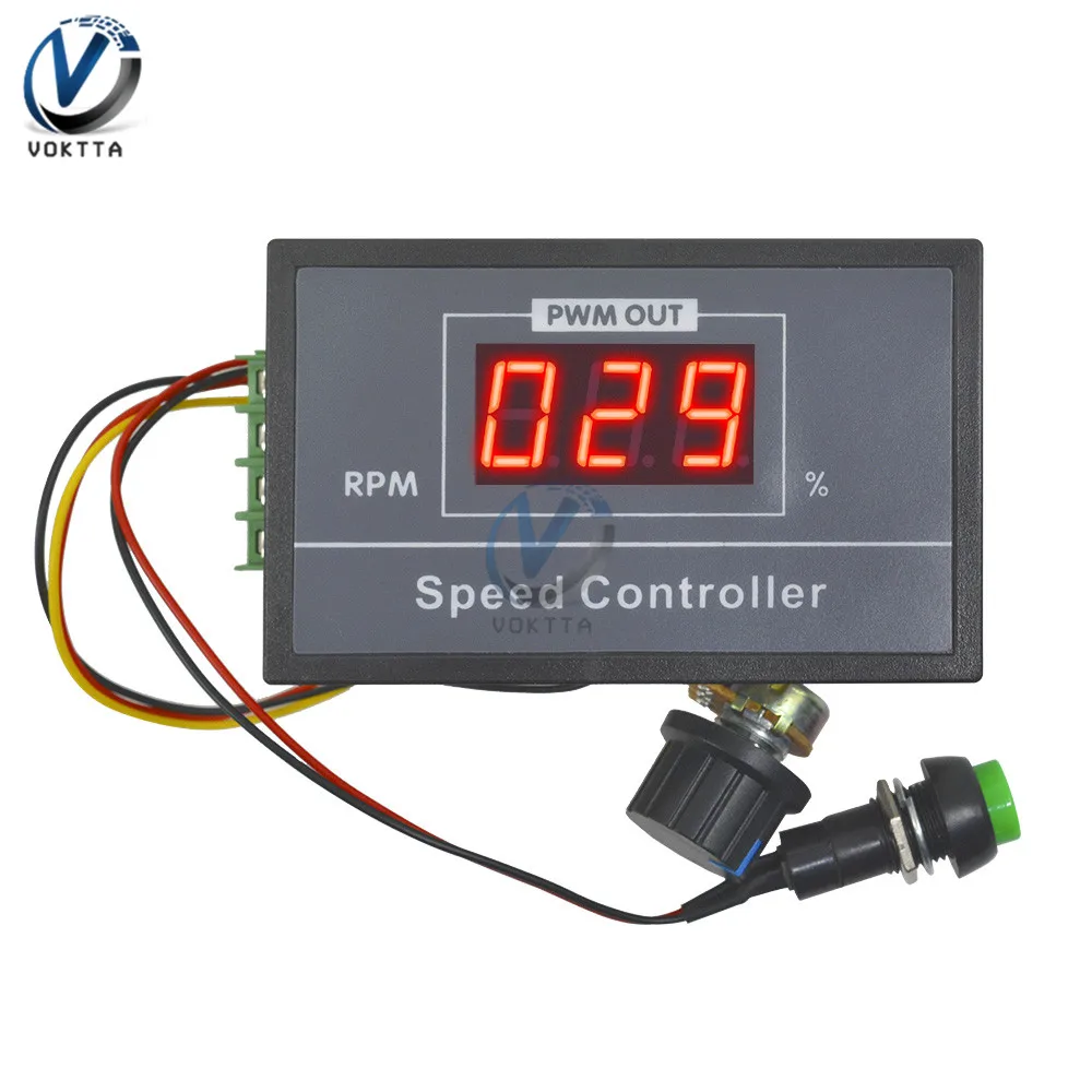 30A DC 6V 12V 24V 48V PWM regolatore di velocità del motore Display digitale a LED 0 ~ 100% regolatore di tensione regolabile con interruttore potenziometro