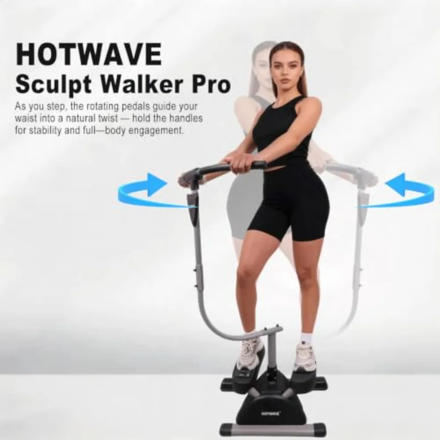 Home fitness twist stepper machine: durable steel frame, sleek black finish, compact design for effective low-impact cardio wor