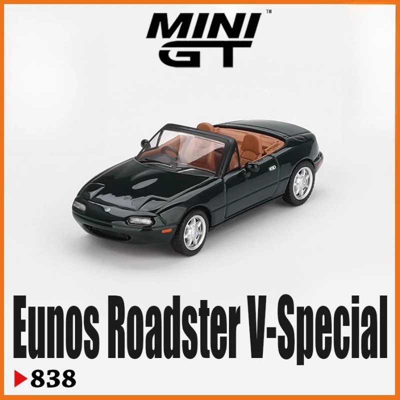 

MINIGT 1:64, Eunos Roadster V-Special MX5#838, alloy die-cast static miniature simulation car collectible model, holiday gift.