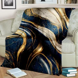 3D Luxurious Colour Blue Green Gold Marble Pattern Blanket,Soft Throw Blanket for Home Bedroom Bed Sofa Travel Cover Blanket Kid