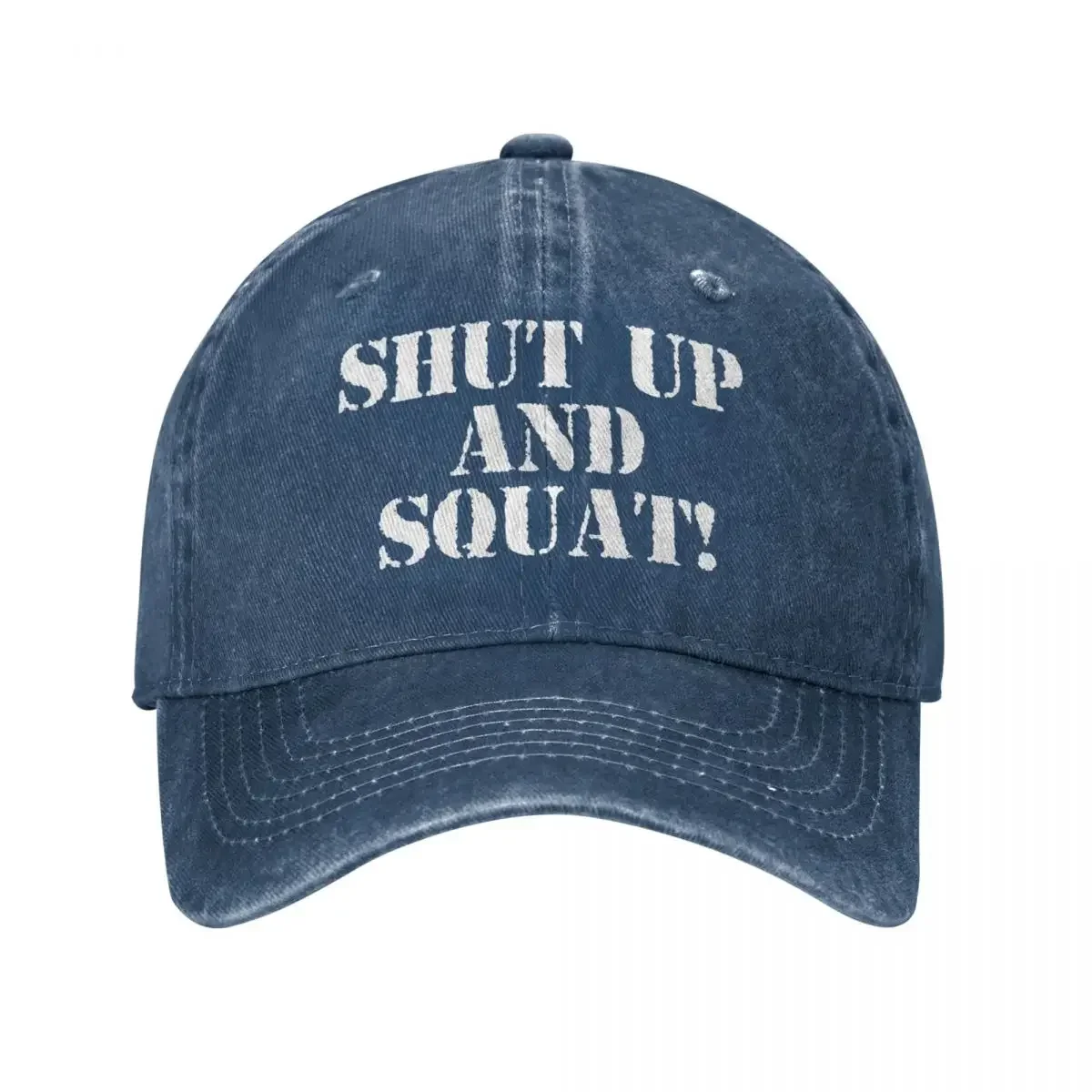 Shut Up And Squat Unisex Style Baseball Cap Gym Fit Fitness Bodybuilding Distressed Hats Cap Vintage Outdoor Snapback Cap