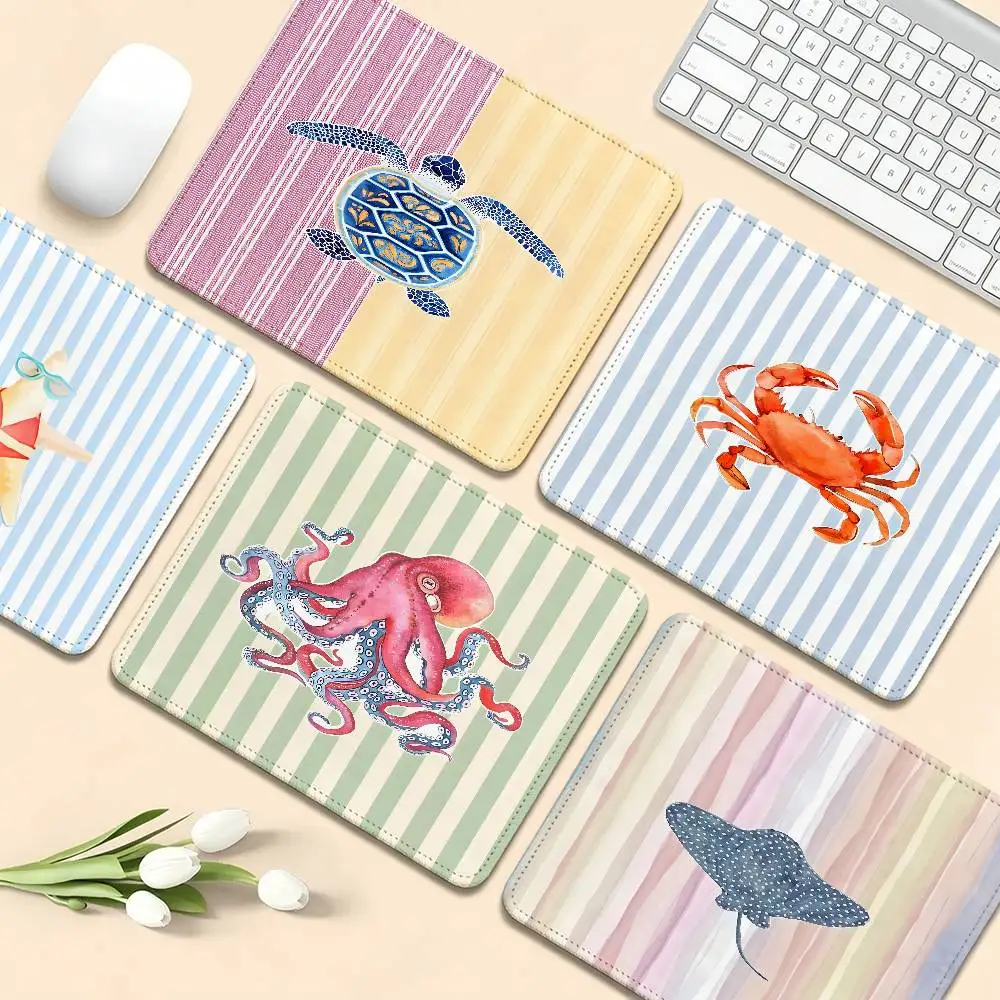 ocean Life Theme Striped DIY Cabinet Gaming Computer Laptop Desk Mat Mouse Pad Mouse Mat Notbook Desktop Mat