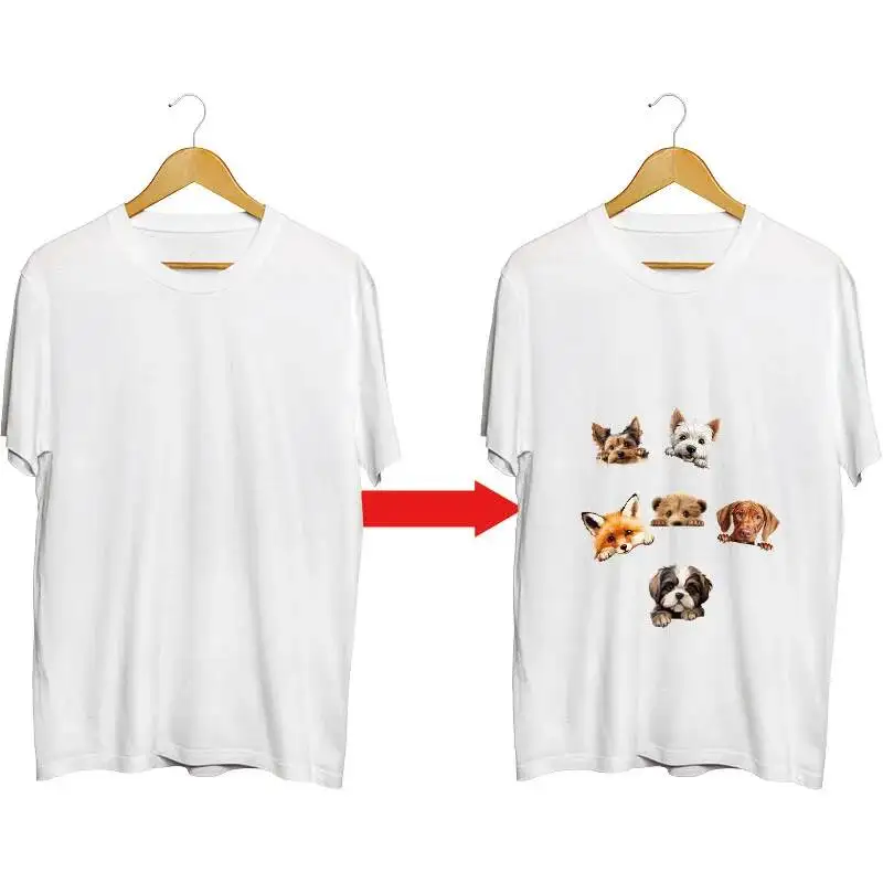 The latest design cartoon pet Iron on transfer for Children clothing Caring animals dtf transfers ready to press Heat Transfer P