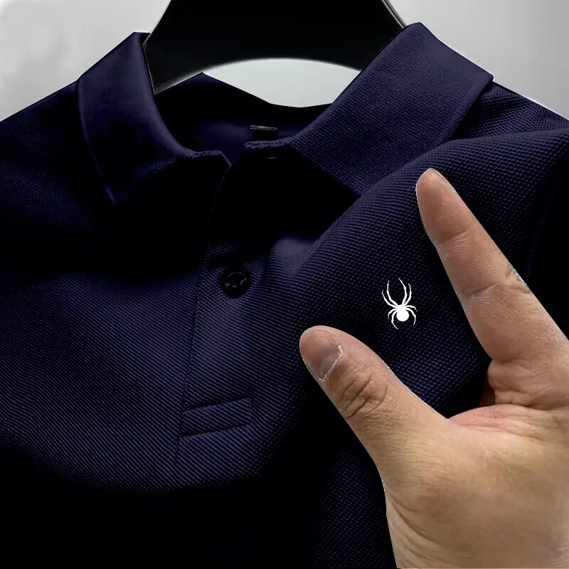 Polo de malla de manga corta para hombre, camiseta lisa a la moda, Polo deportivo de ocio para negocios, novedad de verano 2024