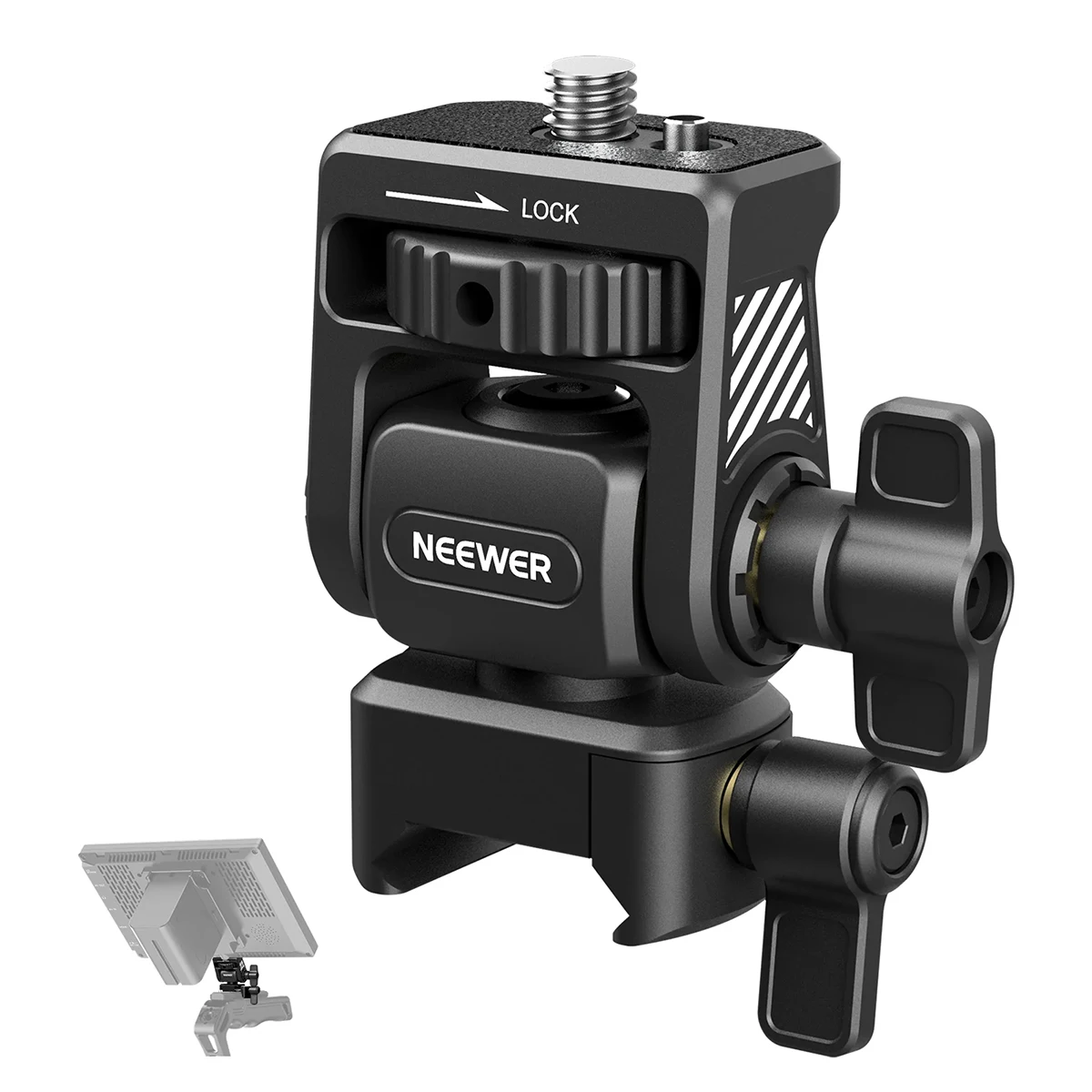 

NEEWER Field Monitor Mount Holder with 1/4" Screw, 360° Swivel, Anti Twist Screw For Atomos Ninja 5" & 7" Camera Monitor