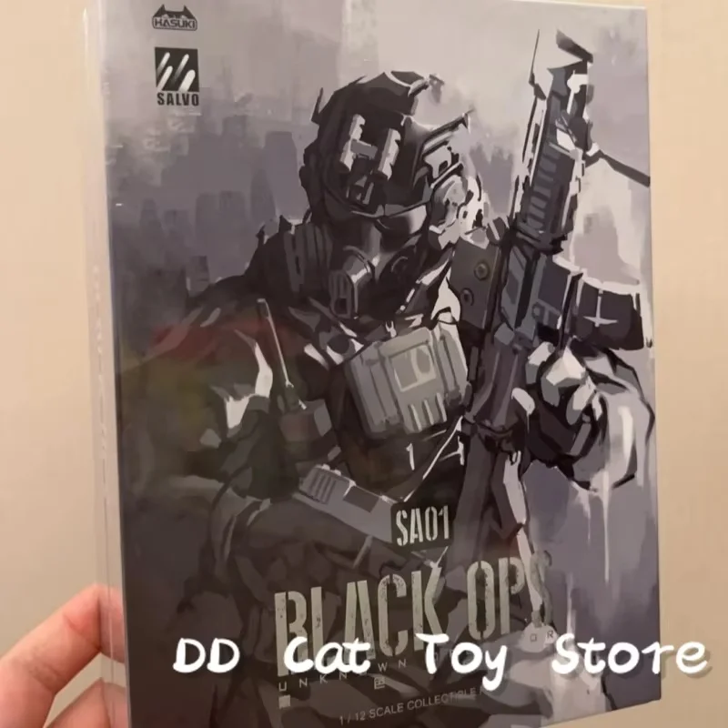 Em estoque sasuki sa01 escala colecionáveis preto ops noite equipe de ação conjunto completo 1/12th homem soldado figura ação modelos corpo brinquedos