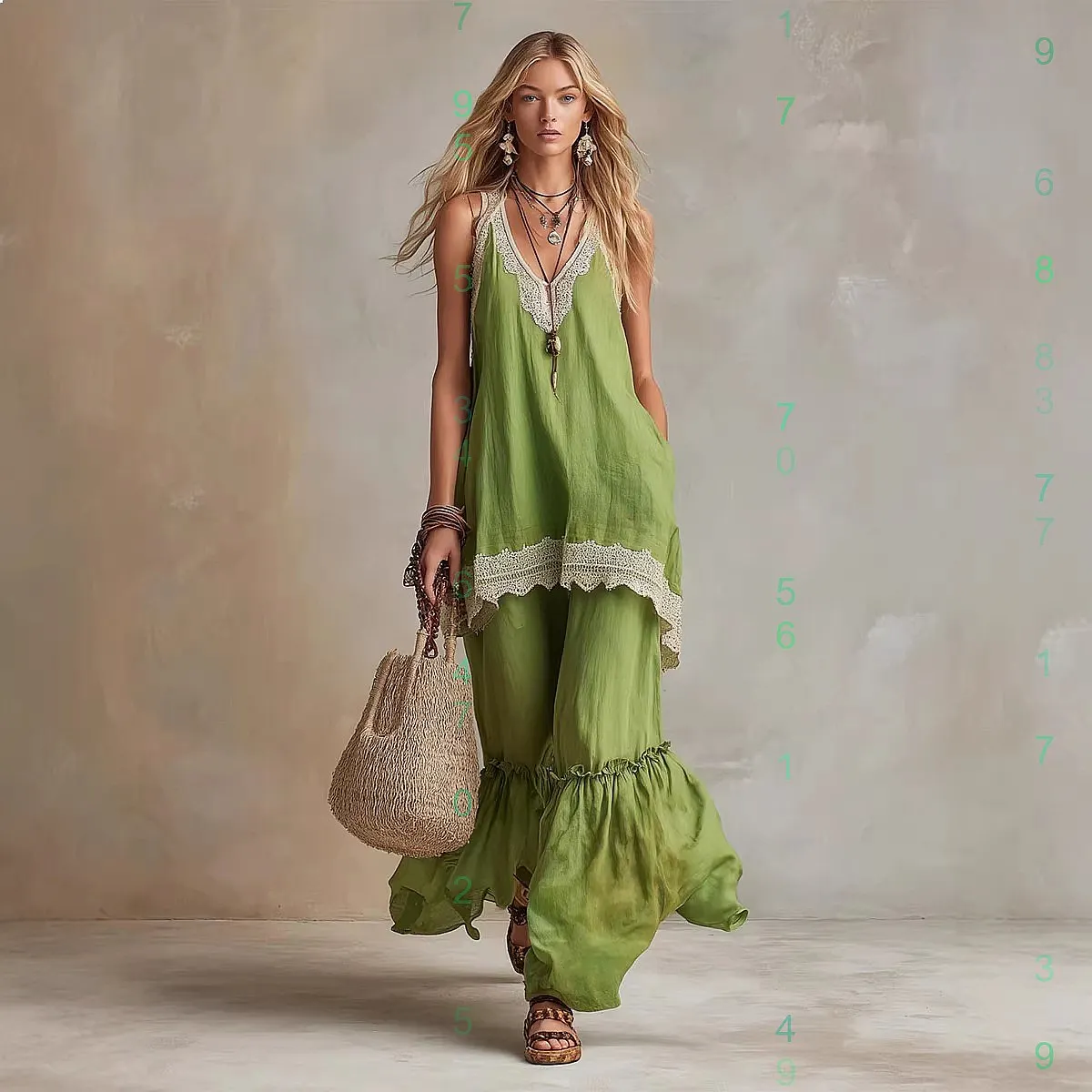 

Bohemian Lace Camisole Dress, Boho Summer Dresses for Women, Floral Beach Jumpsuit Playsuit Matching Set