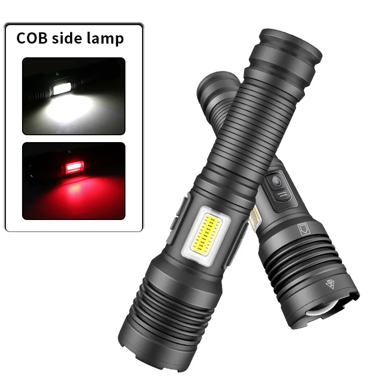 Flashlight Type-c USB charging telescopic zoom multi-stage adjustment IPX4 water-resistant high-beam remote lamp