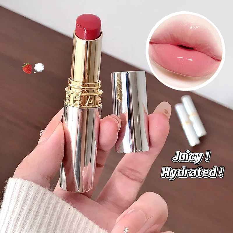 Bily Bear color changing lipstick, moisturizing and transparent, glossy lips, nude pink peach, autumn and winter lip care cream