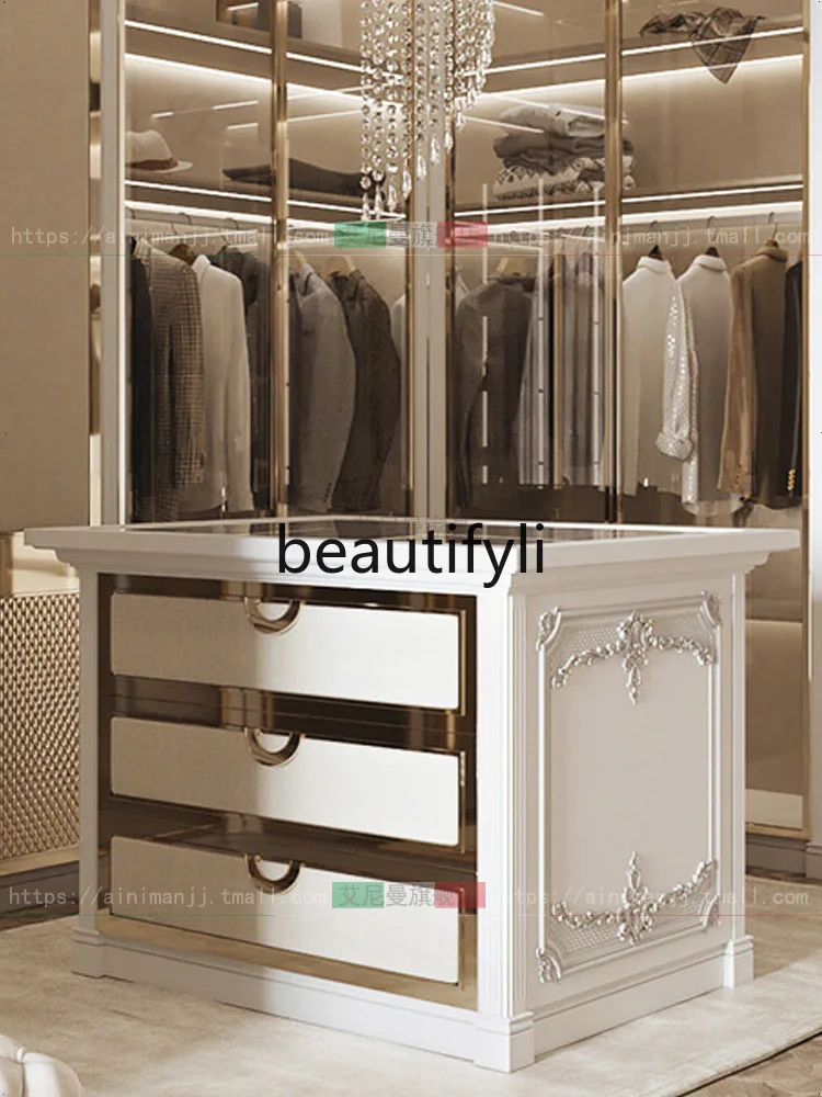 Cloakroom Nakajima French island stand separate display stand, white upside down storage