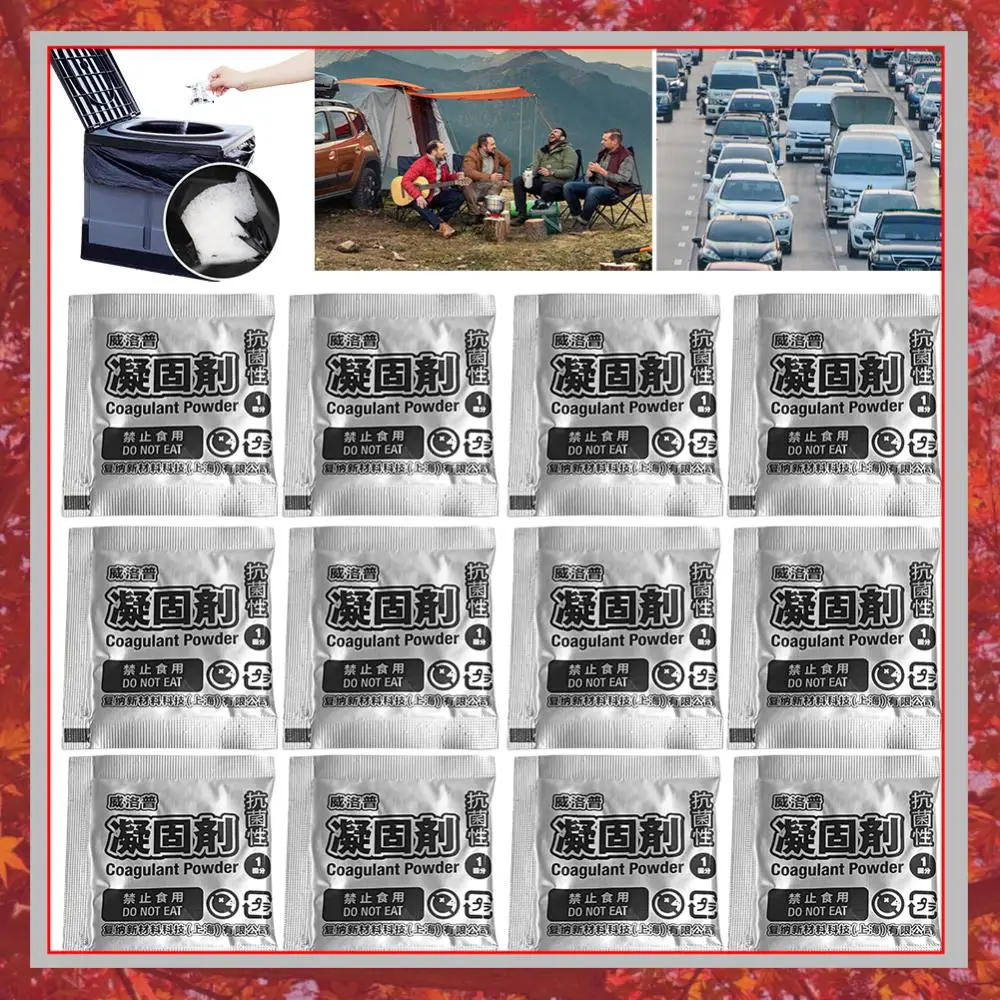 12-120PCS Poo Powder Poo Gel Liquid Waste Gelling Deodorizing Powder Camping Toilet Chemical Eco Absorbent Gel For Travel Toilet