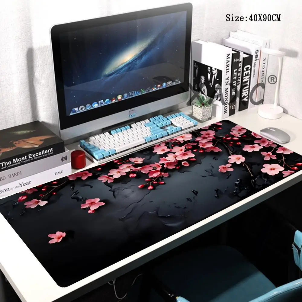 HYBXAXC Cherry Blossom Mouse Pad Mouse Pad Large Computer  Table Mats  Anti-slip HD Gaming Keyboard Mousepads Long Desk Mat
