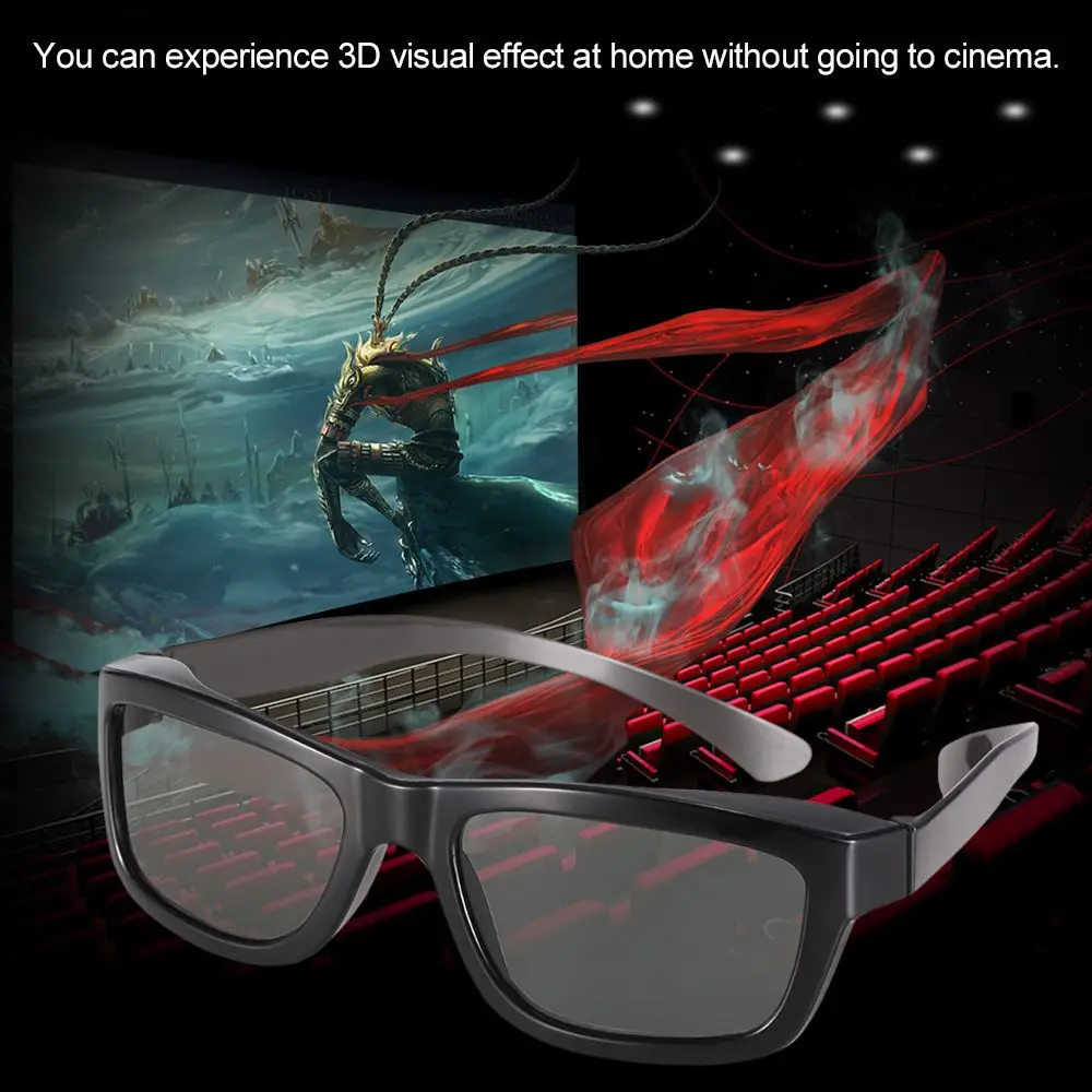 Unisex Plastic Film DVD Projector Home Theater Dimensional Anaglyph 3D Vision 3D Glasses Movie Glasses