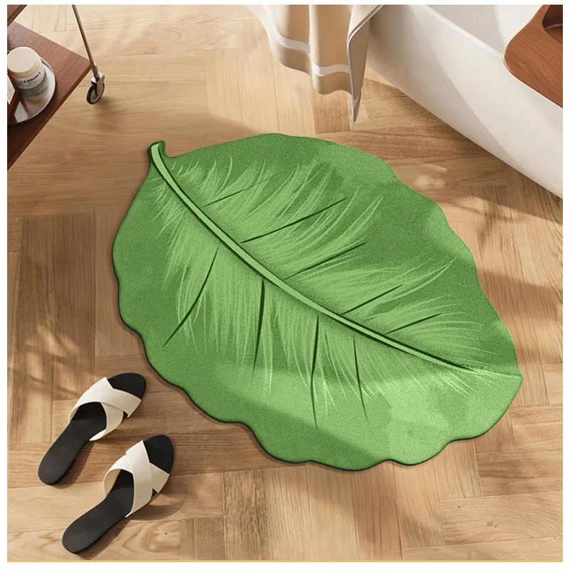 

Коврик для ванной VIKAMA Fresh Green Leaves, нескользящий, впитывающий, для туалета, кухни, прихожей, декор для ванной комнаты