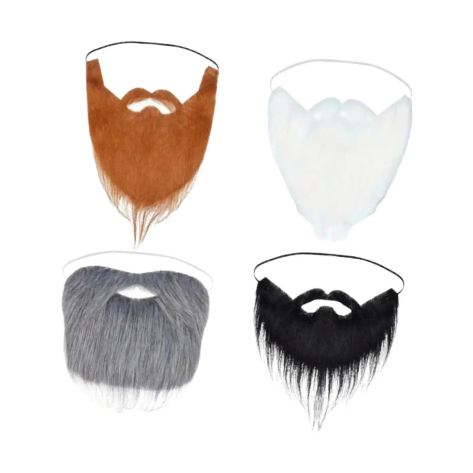 

4 Pieces Fake Beard Funny Mustaches Costume for Party Performance Prom Props