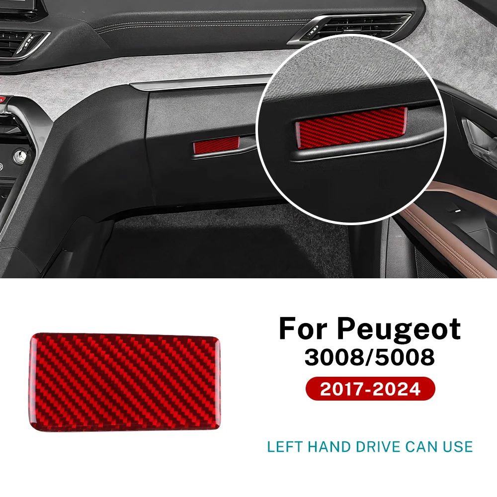 

Настоящая мягкая наклейка из углеродного волокна для Peugeot 3008/5008 ICEV PHEV 2017 2018 2019 2020 2021 2022 2023 2024 автомобильный перчаточный ящик для второго пилота