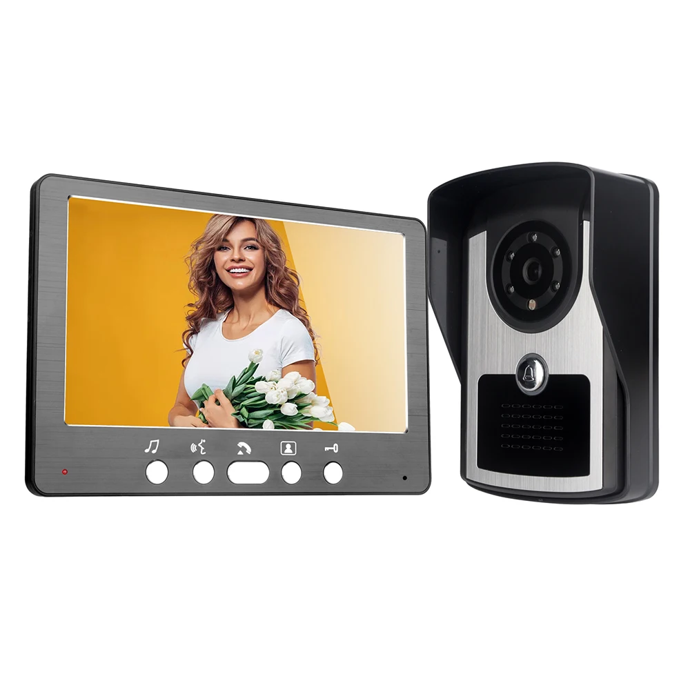 Smart WiFi Visual Doorbell Video Intercom Doorbell with Camera Video Doorbell 7 inch LCD Screen Support Remote Unlock TUYA APP