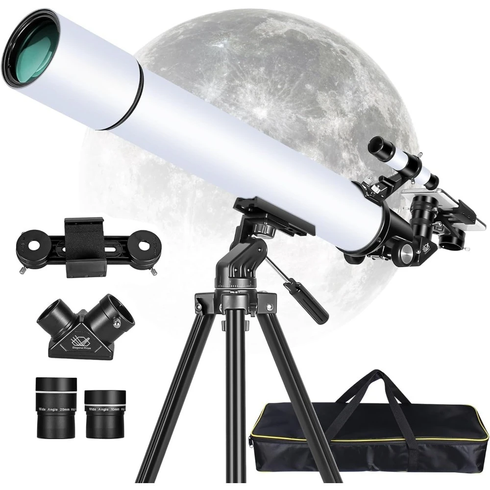 

Telescope for Adults High Powered, Travel Telescopes for Adults Astronomy Beginners Gifts, 80mm Aperture 900 Refractor Telescope