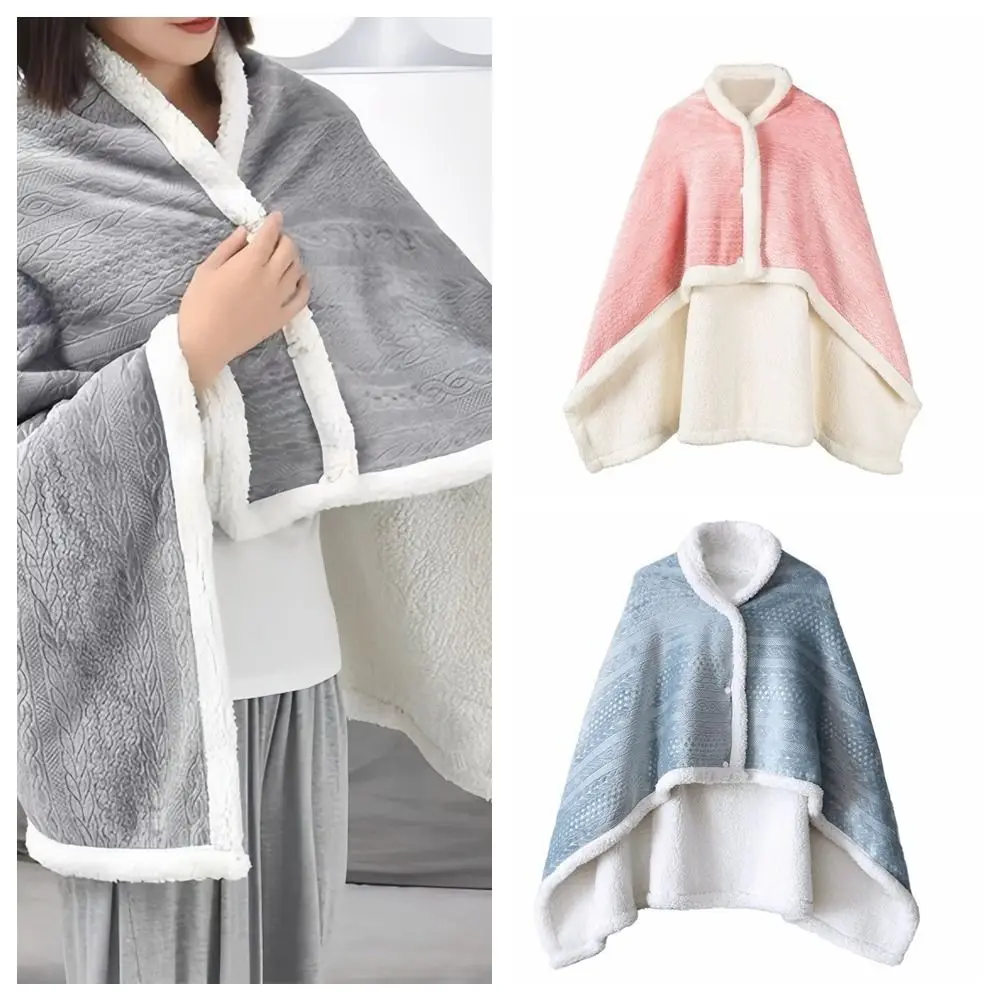عارضة مزدوجة الطبقات الفانيلا بطانية شال دافئ رشاقته الدافئة شال عباءة مع أزرار النساء وشاح يمكن ارتداؤها