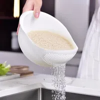 1 Piece of Rice Drainage Basket Rice Filter Fruit and Vegetable Drainage Sieve Kitchen Supplies Small Tools Multi-purpose 5