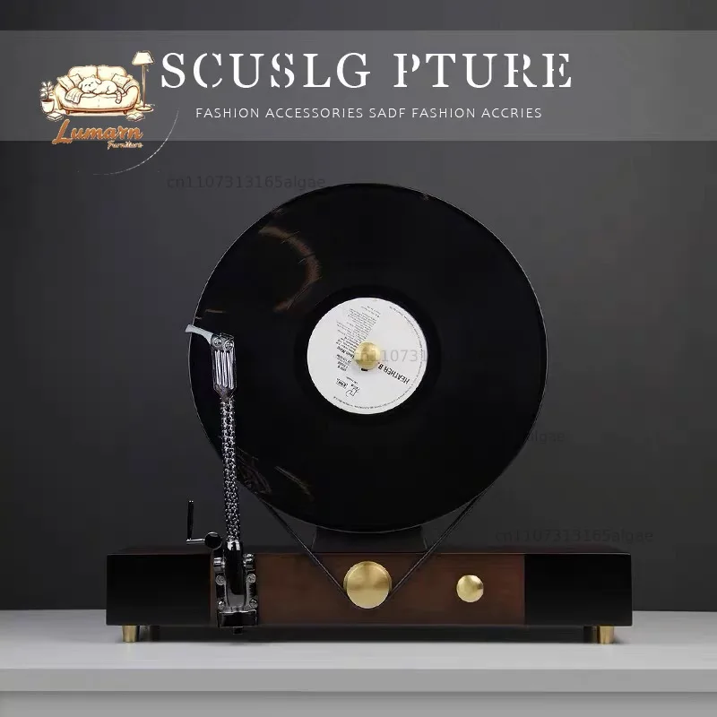 Simulated vertical vinyl record player, phonograph, creative ornament, desktop foyer decoration