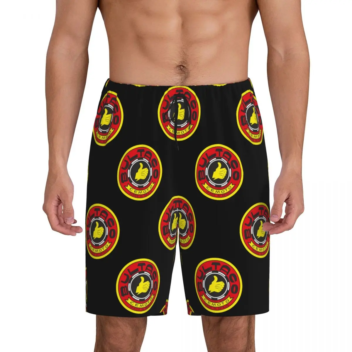 

Мужские короткие пижамные штаны Custom Bultaco Motorcycles, шорты для сна и отдыха, пижамные штаны