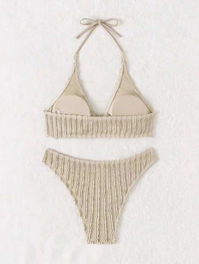 2025 nuove donne sexy amore cuore bikini set materiale speciale costume da bagno solido estate vacanza al mare costumi da bagno a vita bassa taglia S, M, L