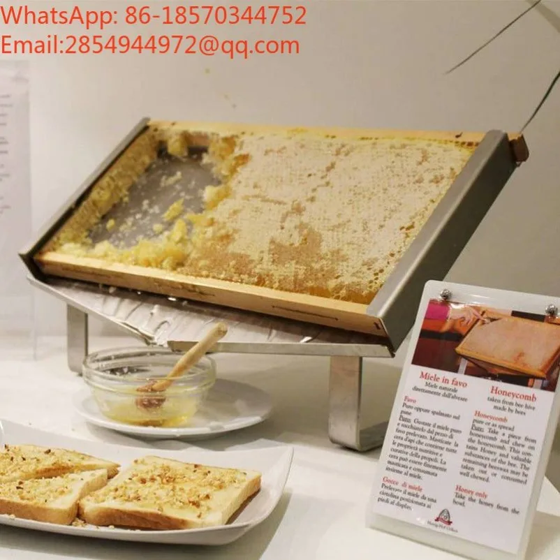 Stainless Steel Honey Flow Tray Display Stand Honeycomb Frame Holder for European‑style Western Restaurant