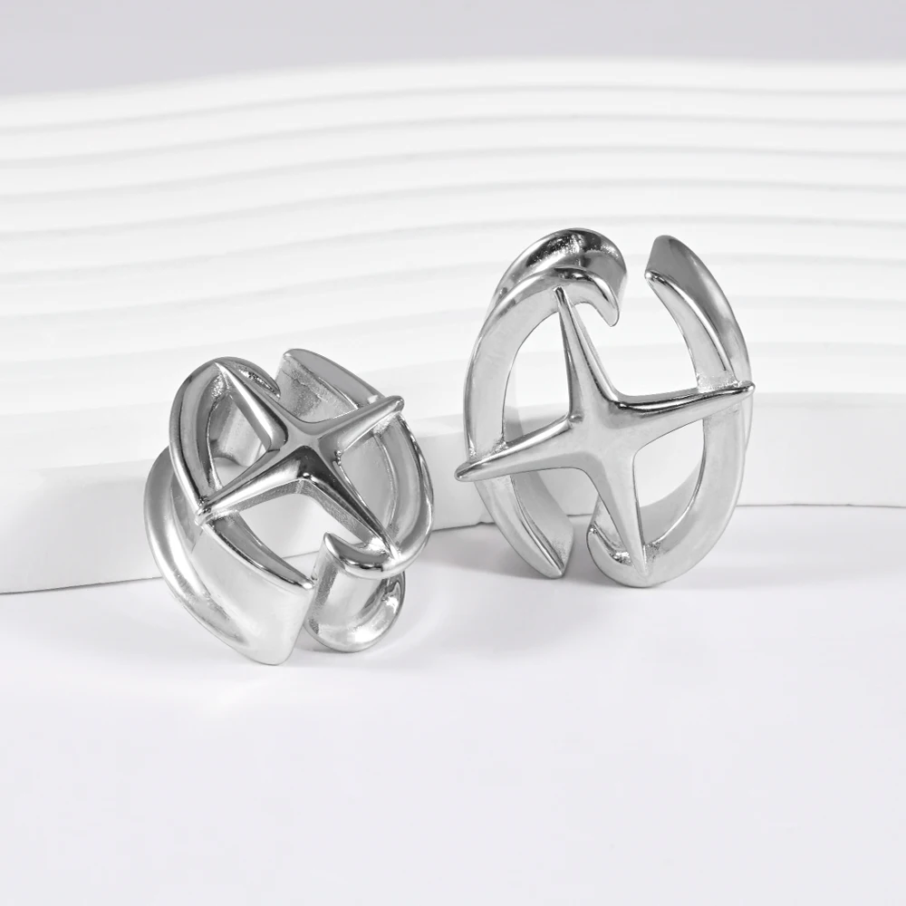 1PC Stainless Steel Oval Punk Ear Plugs Tunnels Gauges Star Plugs Expanders Stretchers Saddle Earrings Piercing Jewelry 8mm-25mm