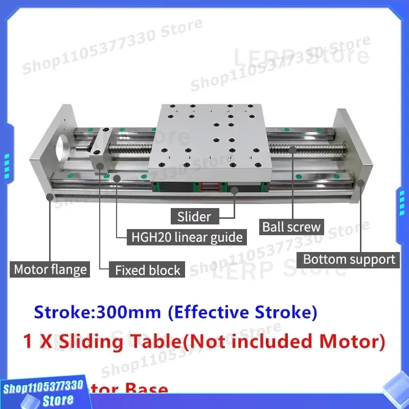 HGR20 Linear Motion Slide Rail Guide for NEMA 23 24 32 34 Stepper Motor CNC Platform 100mm to 2500mm Length Precision