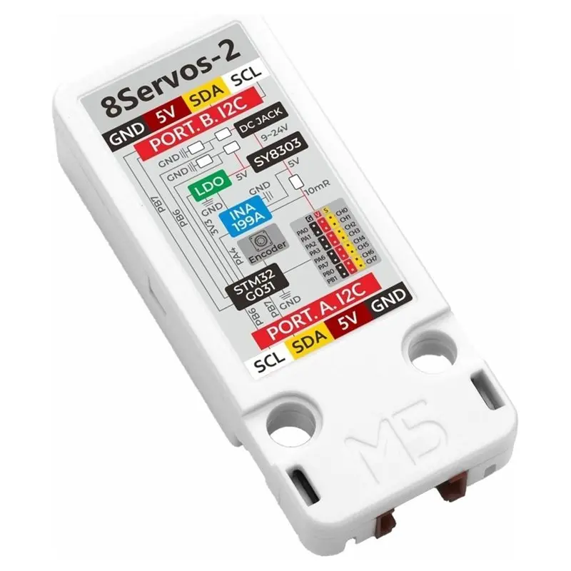 TFORU-Unit 8-Servos2-I2C 8-Channel Servo Controller STM32G031G8U6 Cascade Control Unit I2C Communication Interface