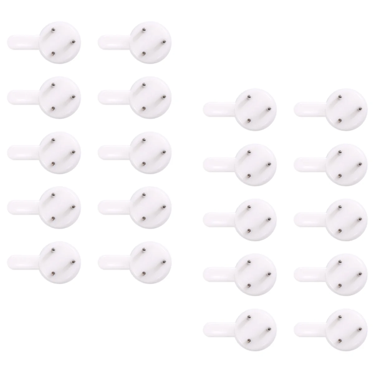 20 pcs plastic heavy wall picture frame hooks hangers 3-pin small white