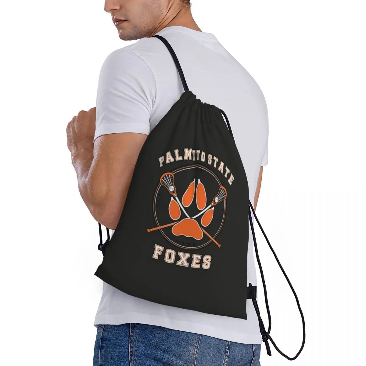 Mochila de cordão impermeável com logotipo personalizado, saco de armazenamento para ginásio, praia, natação, esportes, Palmetto State, raposas, ao ar livre