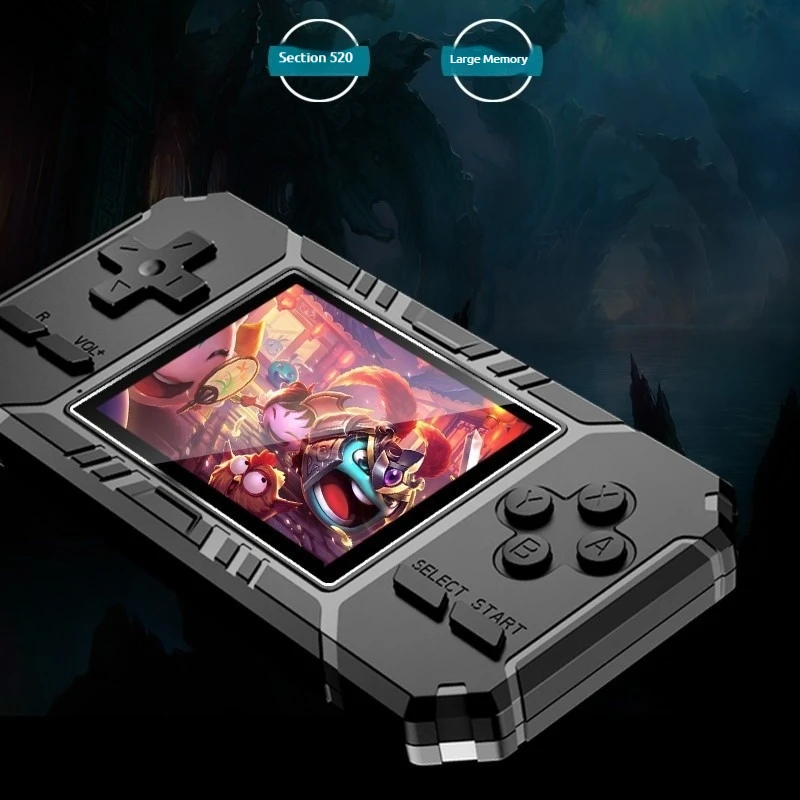 New S8 Handheld Game Console Classic 3-Inch 520 Games Connected Large Screen Doubles Retro Contra Arcade Rechargeable Boy Gifts